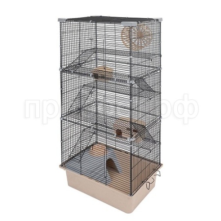 Клетка д/грыз ЭКО 6-х эт РИККИ 42*30*95см разборная бежевая/43122/Дарэлл Клетка д/грыз ЭКО 6-х эт РИККИ 42*30*95см разборная бежевая/43122/Дарэлл