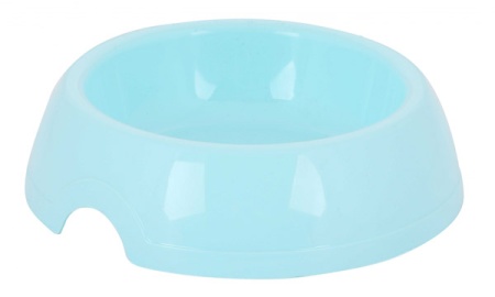Миска одинарная пластик 0,2л Мур мяу голуб/38шт/М7850