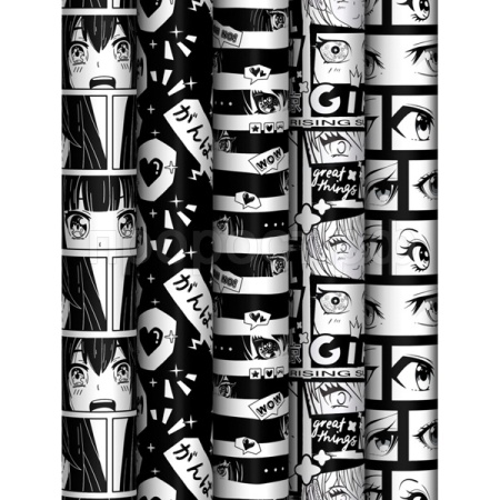 Упаковочная бумага 70*100см "Anime", 80г/м2, глянц.  MESHU/MS_62813/Рельеф Упаковочная бумага 70*100см "Anime", 80г/м2, глянц.  MESHU/MS_62813/Рельеф