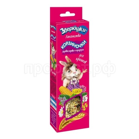 Лакомство для кроликов луговые травы и кукуруза Зверюшки Две палочки