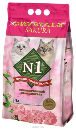 Наполнитель Барсик CRYSTALS №1 5л Сакура силикагелевый  Наполнитель Барсик CRYSTALS №1 5л Сакура силикагелевый