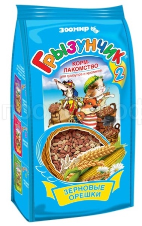 Корм-лакомство для грызунов зерновые орешки Грызунчик-2 250г Корм-лакомство для грызунов зерновые орешки Грызунчик-2 250г