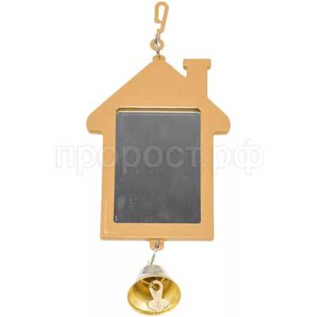 Игрушка д/птиц Zoo-M Зеркало Избушка с колокольчиком блистер бежевое/5007/Дарэлл Игрушка д/птиц Zoo-M Зеркало Избушка с колокольчиком блистер бежевое/5007/Дарэлл