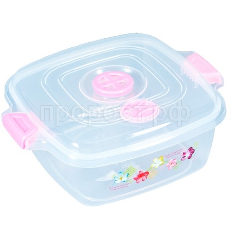 Контейнер д/пищ.прод. белый 3,5л СВЧ квадрат 05018 /50шт/Арз