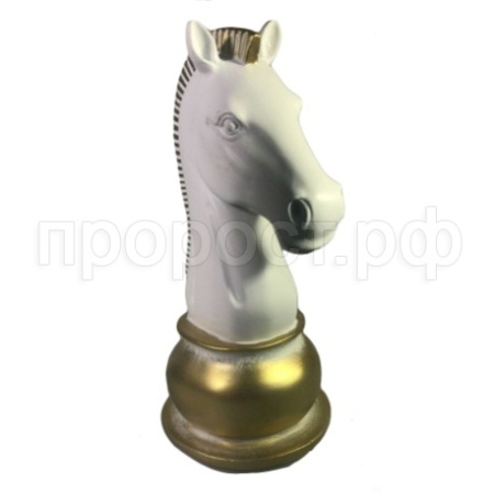 Шахматный конь (белый)  L9.5W9.5H19см 718392/I150