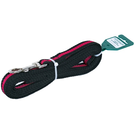 Поводок капрон 20мм*3м черный с красной полосой  DONBARON