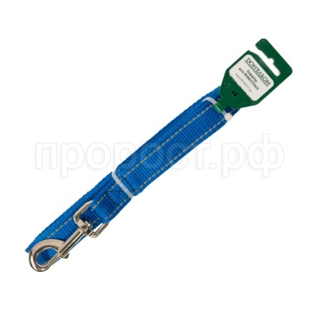Поводок капрон 25мм*5м синий со светоотражающими полосами DONBARON