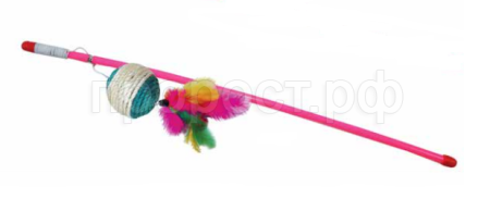 Игрушка к Дразнилка удочка Бочонок с хвостиком 46см/К2113/ЗР