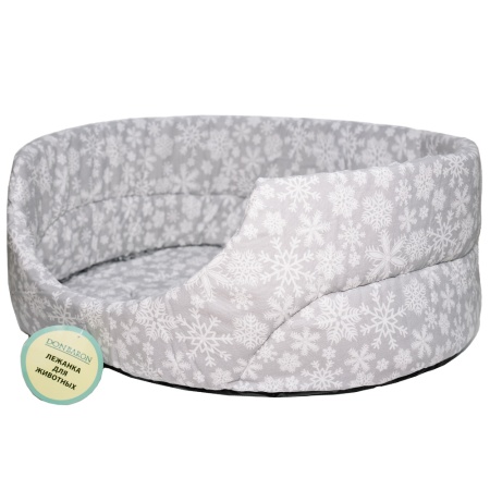 Лежанка овальная стеганая поролоновая хлопок Рождество 52*46*20см/DONBARON