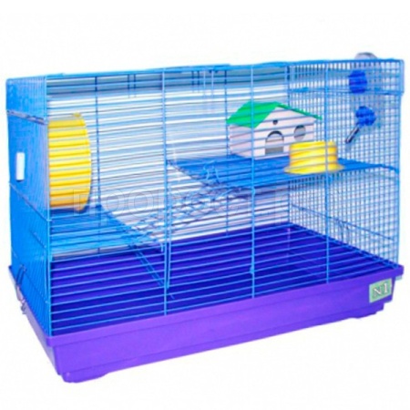 Клетка для грызунов N1 ДКг522 3-х этажная прямоугольная укомплектованная 58*32*41см  Клетка для грызунов N1 ДКг522 3-х этажная прямоугольная укомплектованная 58*32*41см