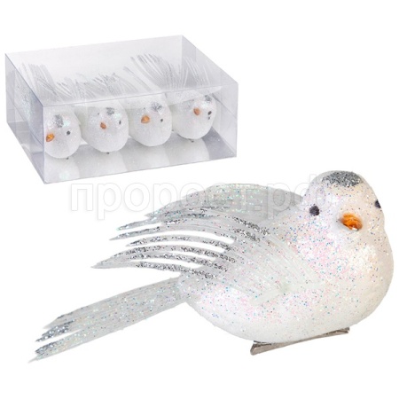 Украшение на клипсе Пташечка (4шт) 9*4.5см 110378