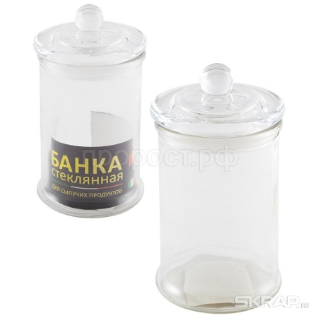 Банка для сыпучих продуктов стеклянная с крышкой 0,4л BANCA  Банка для сыпучих продуктов стеклянная с крышкой 0,4л BANCA