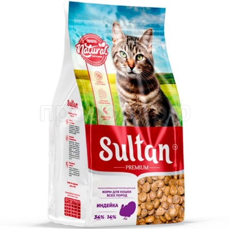Кошки Султан Премиум с Индейкой 400г/15шт/5943 Кошки Султан Премиум с Индейкой 400г/15шт/5943