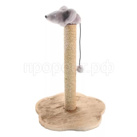 Когтеточка ЧИП столбик с мышью джутовый 35*35*55 бежевый/8320/Дарэлл Когтеточка ЧИП столбик с мышью джутовый 35*35*55 бежевый/8320/Дарэлл