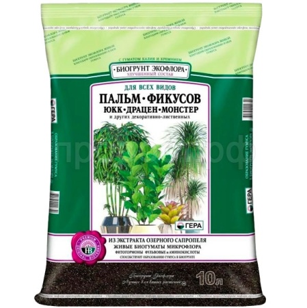 Грунт Гера для Пальм, фикусов, юкк и лиственных 10л Грунт Гера для Пальм, фикусов, юкк и лиственных 10л