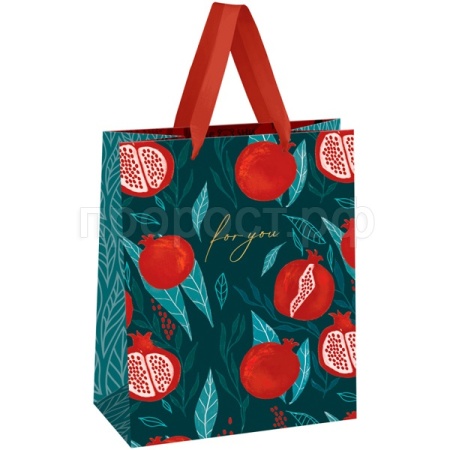 Пакет подарочный 18*23*10см "Pomegranate" фольга,выб лак, матовая. лам. MESHU/Рельеф Пакет подарочный 18*23*10см "Pomegranate" фольга,выб лак, матовая. лам. MESHU/Рельеф