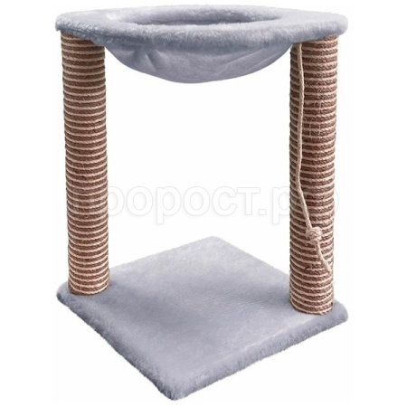 Когтеточка зверье мое столбик №5 гамак два яруса джут серебро/86184 Когтеточка зверье мое столбик №5 гамак два яруса джут серебро/86184