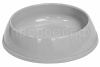 Миска одинарная пластик д/кошек нулевка 200мл светло-серая