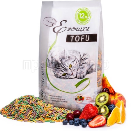 Наполнитель Ерошка Тофу Экстракт тутти-фрутти 12л/5шт Наполнитель Ерошка Тофу Экстракт тутти-фрутти 12л/5шт