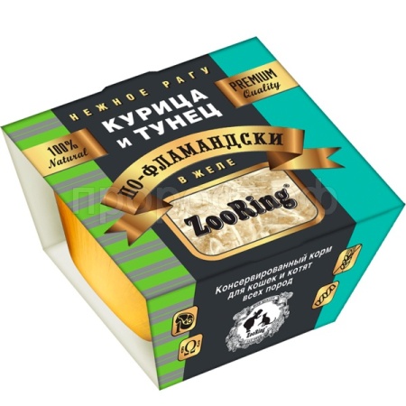Кошки ZooRing рагу желе курица/тунец по-фламандски д/кошек и котят ж/б 75гр/12шт/521701 Кошки ZooRing рагу желе курица/тунец по-фламандски д/кошек и котят ж/б 75гр/12шт/521701