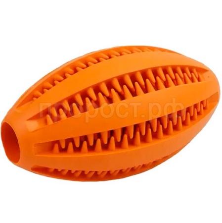 Игрушка с Мяч зубочистка-кормушка регби М 9х5см ИС-52 оранжевый