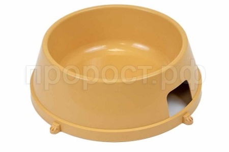 Миска одинарная пластик для собак с ножками 1,6л бежевый