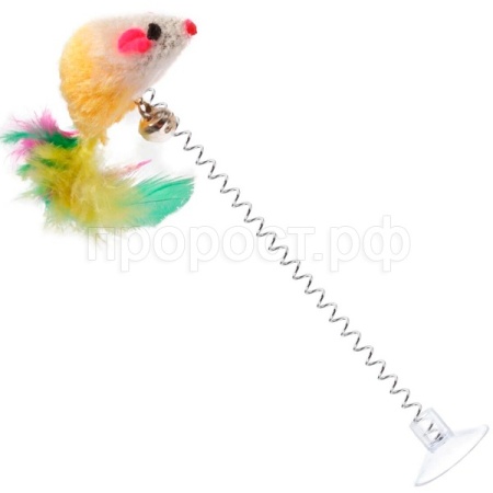 Игрушка к Дразнилка c присоской на пружине 23см мышь ИК-135