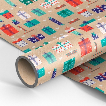Упаковочная бумага 70*100см "Favorite gifts" 70г/м2 крафт MESHU /Рельеф Упаковочная бумага 70*100см "Favorite gifts" 70г/м2 крафт MESHU /Рельеф