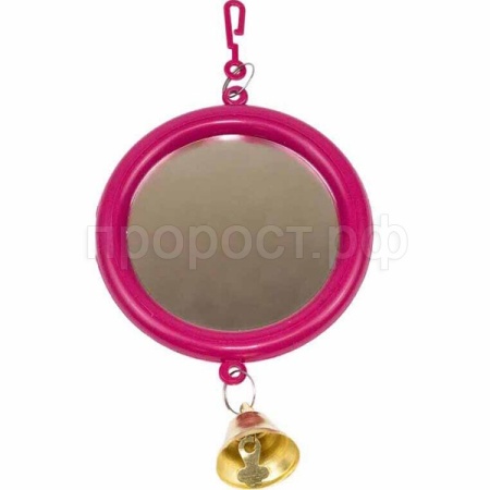 Игрушка д/птиц Zoo-M Зеркало большое с колокольчиком блистер рубиновое/5014/Дарэлл Игрушка д/птиц Zoo-M Зеркало большое с колокольчиком блистер рубиновое/5014/Дарэлл