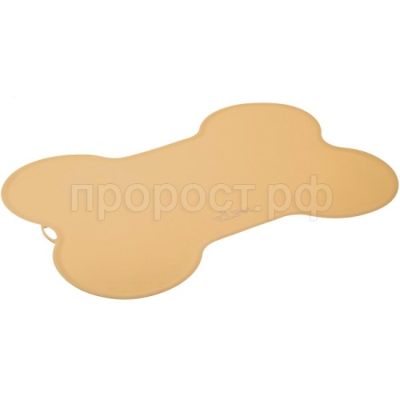 Коврик под миску силиконовый в форме косточки бежевый 52*38см 21001/Пет Лайн