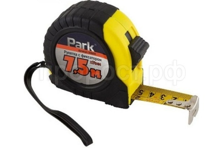 Рулетка с фиксатором 7,5м*24мм ПВХ.корпус /006891/PARK