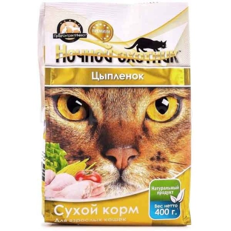 Корм для кошек Ночной охотник 400г цыпленок сухой Корм для кошек Ночной охотник 400г цыпленок сухой