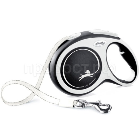 Рулетка Флекси Комфорт L ремень 8м на 50кг черная/43820/20/Евро