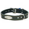 Ошейник кожа 30мм безразмерный с пластиной на фетре 60-65см/41288