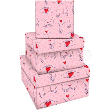 Набор квадратных коробок 3в1 "Falling in love" (19,5*19,5*11-15,5*15,5*9см) MESHU /MS_46585/Рельеф Набор квадратных коробок 3в1 "Falling in love" (19,5*19,5*11-15,5*15,5*9см) MESHU /MS_46585/Рельеф