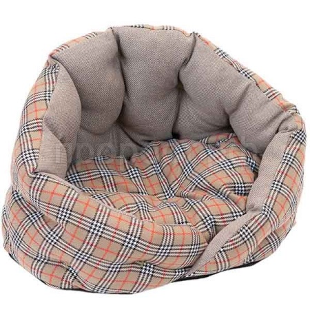 Лежанка Sleep-Шотландка №1 овальная пухлая с подушкой 48*40*34см/94573беж/Дарэлл Лежанка Sleep-Шотландка №1 овальная пухлая с подушкой 48*40*34см/94573беж/Дарэлл