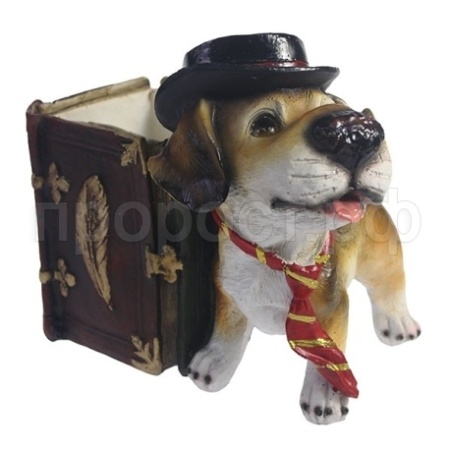 Карандашница Собака в шляпе L12W17H15см 713149/I027