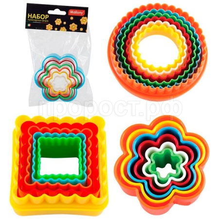 Набор кулинарных форм "Квадрат, круг, цветок" в асс