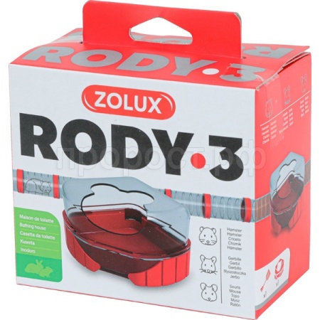 Туалет-домик д/грыз Rody 3 угловой рубиново-красный ZOLUX/206039/Триол