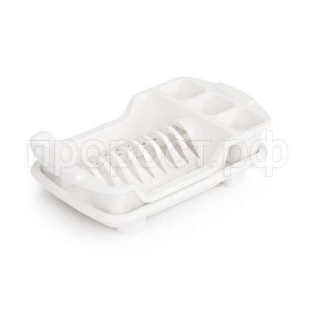 Сушилка для посуды со сливом белый