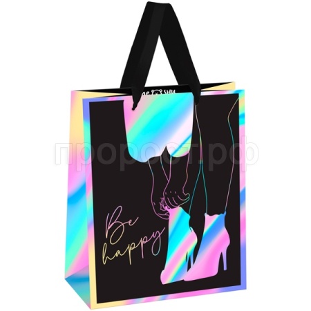 Пакет подарочный 18*23*10см "Women style" голографический картон MESHU/Рельеф Пакет подарочный 18*23*10см "Women style" голографический картон MESHU/Рельеф