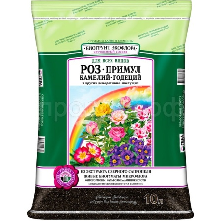 БиоГрунт Гера для Роз, Примул, Камелий и цветущих 10л БиоГрунт Гера для Роз, Примул, Камелий и цветущих 10л